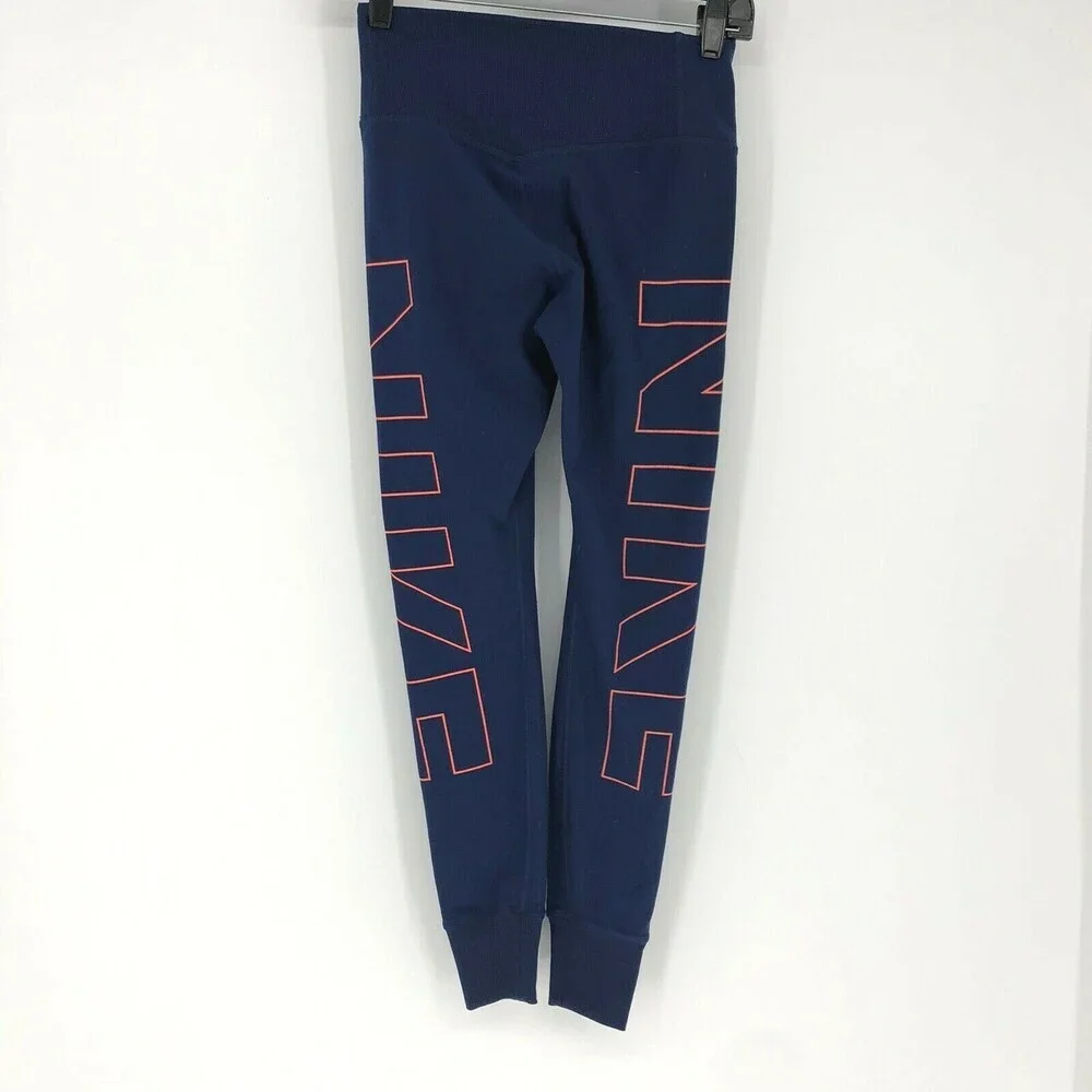Nike Women's Legend Compression Logo Print Dri-Fit Navy Blue Leggings Size XS